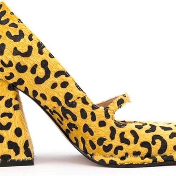 FUNKY CHUNKY LEOPARD PRINT PUMPS SHOES - Picture 2 of 4
